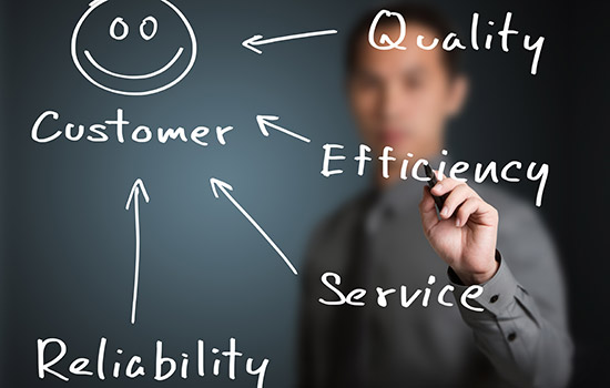 Quality, efficency, service, reliability